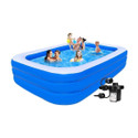EDENGLOW 10 FT. Bath tub for Baby Inflatable Rectangular Pool with Air Pump Family Pool Inflatable Swimming Pool
