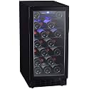 EdgeStar BWR301BL 15 Inch Wide 25 Bottle Built-In Single Zone Wine Cooler with Reversible Door and LED Lighting - Black