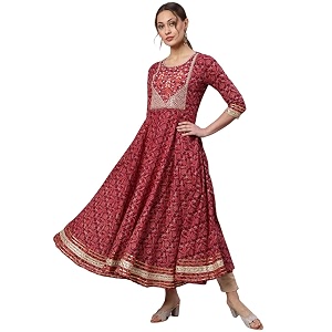 Women Cotton Embroidered Printed Round Neck 3