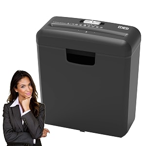 ediesi document shredder for home and office paper shredder up to 6 sheets for credit cards cds and dvds portable with 10 litre bin