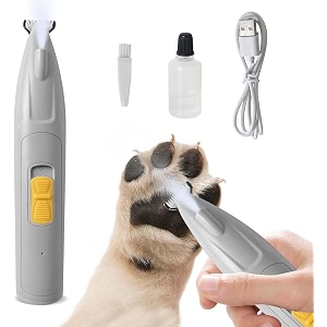 edihome pet paw trimmer for dogs amp cats led light low noise rechargeable cordless electric grooming clipper kit safe precision hair trimmer for paws face eyes ears rump 2 speed pet shaver toolcolor-gray