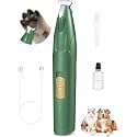 edihome Pet Paw Trimmer for Dogs &amp; Cats LED Light Low Noise Rechargeable Cordless Electric Grooming Clipper Kit Safe Precision Hair Trimmer for Paws Face Eyes Ears Rump 2 Speed Shaver Tool(color-green)
