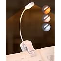 EDISHINE Reading Light, USB Rechargeable Clip On Book Light, 3 Color Modes &amp; Stepless Dimmable, 2 Charging Modes, Eye Care LED Lamp for Readers, Kids, Bookworms, Travel (White)