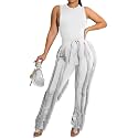 EDITCOZY Women Sexy Two Piece Outfits Fringe Pants Set Club Party Going Out
