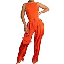 EDITCOZY Women Sexy Two Piece Outfits Fringe Pants Set Club Party Going Out