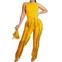 EDITCOZY Women Sexy Two Piece Outfits Fringe Pants Set Club Party Going Out
