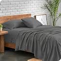 EDMUND - Double Bed Bedsheet | Super Soft Brushed Microfiber Bedsheet for Double Bed (90X100 Inches) | Machine Washable &amp; Hypoallergenic Bedsheet with 2 Pillow Cover - Dark Grey