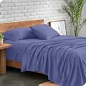 EDMUND - Double Bed Bedsheet | Super Soft Brushed Microfiber Bedsheet for Double Bed (90X100 Inches) | Machine Washable &amp; Hypoallergenic Bedsheet with 2 Pillow Cover - Medium Blue