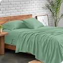 EDMUND - Double Bed Bedsheet | Super Soft Brushed Microfiber Bedsheet for Double Bed (90X100 Inches) | Machine Washable &amp; Hypoallergenic Bedsheet with 2 Pillow Cover - Emerald Green