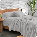 EDMUND - Double Bed Bedsheet | Super Soft Brushed Microfiber Bedsheet for Double Bed (90X100 Inches) | Machine Washable &amp; Hypoallergenic Bedsheet with 2 Pillow Cover - Silver