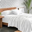 EDMUND - Double Bed Bedsheet | Super Soft Brushed Microfiber Bedsheet for Double Bed (90X100 Inches) | Machine Washable &amp; Hypoallergenic Bedsheet with 2 Pillow Cover - White