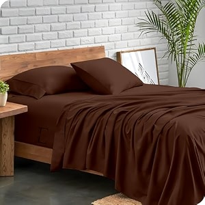 edmund - king size bedsheet  super soft brushed microfiber bedsheet for king size 92x102 inches  machine washable amp hypoallergenic bedsheet with 2 pillow cover - chocolate brown