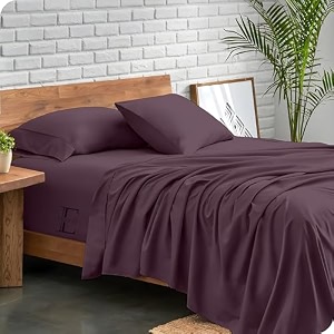 edmund - king size bedsheet  super soft brushed microfiber bedsheet for king size 92x102 inches  machine washable amp hypoallergenic bedsheet with 2 pillow cover - plum