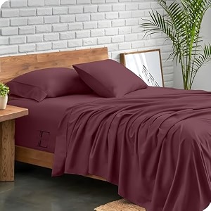 edmund - single bed bedsheet  super soft brushed microfiber bedsheet for single bed 60x90 inches  machine washable amp hypoallergenic bedsheet with 1 pillow cover - wine