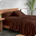 EDMUND - Single Bed Bedsheet | Super Soft Brushed Microfiber Bedsheet for Single Bed (60X90 Inches) | Machine Washable &amp; Hypoallergenic Bedsheet with 1 Pillow Cover - Chocolate Brown
