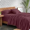 EDMUND - Single Bed Bedsheet | Super Soft Brushed Microfiber Bedsheet for Single Bed (60X90 Inches) | Machine Washable &amp; Hypoallergenic Bedsheet with 1 Pillow Cover - Wine
