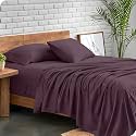 EDMUND - Double Bed Bedsheet | Super Soft Brushed Microfiber Bedsheet for Double Bed (90X100 Inches) | Machine Washable &amp; Hypoallergenic Bedsheet with 2 Pillow Cover - Plum