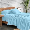 EDMUND - Single Bed Bedsheet | Super Soft Brushed Microfiber Bedsheet for Single Bed (60X90 Inches) | Machine Washable &amp; Hypoallergenic Bedsheet with 1 Pillow Cover - Sky Blue