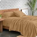 EDMUND - Single Bed Bedsheet | Super Soft Brushed Microfiber Bedsheet for Single Bed (60X90 Inches) | Machine Washable &amp; Hypoallergenic Bedsheet with 1 Pillow Cover - Beige