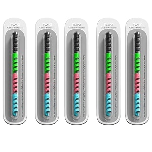 ednita 20 pcs multicolor spiral cable protector chargers cable protector data cable protective sleeve headphone saver charger protective case for phone usb all type of wires