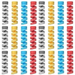 ednita 30pcs spiral cable protector chargers cable protector data cable protective sleeve headphone saver charger protective case for phone usb all type of wires multicolor
