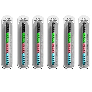 ednita 24 pcs spiral cable protector chargers cable protector data cable protective sleeve headphone saver charger protective case for phone usb all type of wires