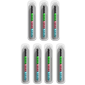 ednita 28 pcs spiral cable protector chargers cable protector data cable protective sleeve headphone saver charger protective case for phone usb all type of wires multicolor