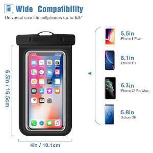 ednita waterproof mobile pouch cover case for all mobiles compatible with iphone samsung oppo vivo other rainproof pouch 7 inches pack of 1 - pink