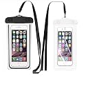 EDNITA Waterproof Mobile Pouch Cover Case for All Mobiles Compatible with iPhone, Samsung, Oppo, vivo Other Rainproof Pouch 7 inches (Pack of 2 - Black&amp;White)