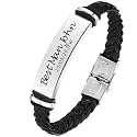 EDSG Mens Bracelet Personalized Custom Bracelets for Men Leather Engraved Bracelet Gift for Boyfriend Husband Dad Bestman Gift for Valentines Day Christmas, Birthday, Wedding, Anniversary, Father's Day
