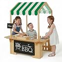 EDUBEBO Kids Outdoor Playhouse, Mud Kitchen, BBQ Toys,Outdoor playsets, Ideal Role Play Toy Gift for Toddlers and Kids Ages 3-8 (Yellow)