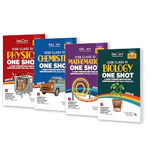 educart icse class 10 one shot question bank 2026  physics chemistry mathematics and biology set of 4 books for 2025-26 exam