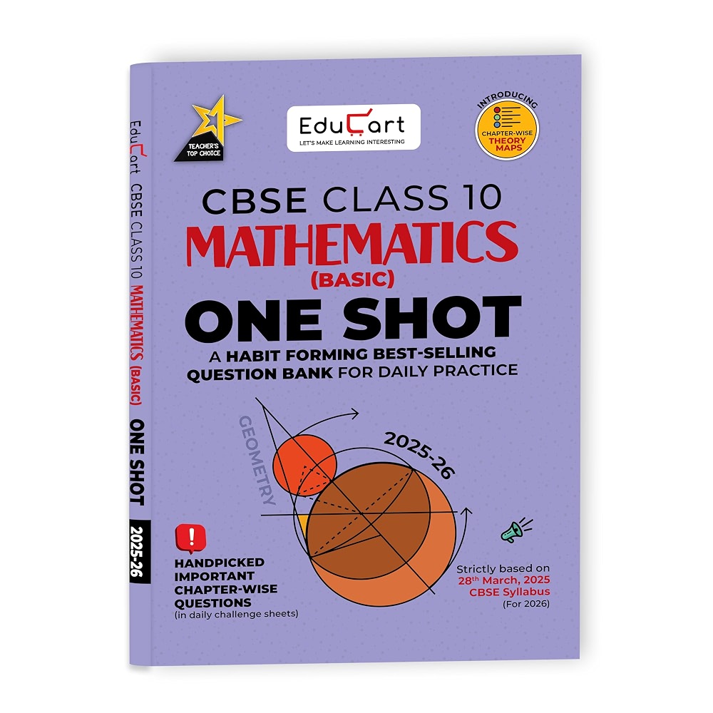 Educart One-shot Mathematics Basic CBSE Class 10 Question Bank 2025-26 ...