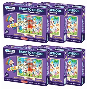 puzzledecor back to school pack of 6 decorative 40 pieces jigsaw puzzle birthday return gift pack