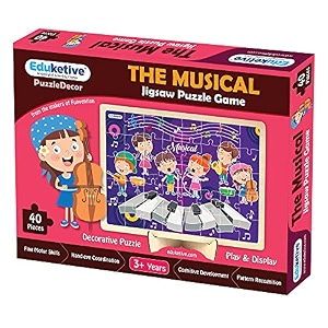 puzzledecor the musical decorative 40 pieces jigsaw puzzle with stand kids age 3-9 years preschool
