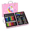 EDUWATION 67 Pieces Unicorn Art Set for Kids, Drawing & Painting Kit with Colour Pencils, Sketch Pens, Oil Pastels, Watercolour Paints, Crayons, Brush, Eraser, Sharpener & Portable Carry Case, Gift for Girls Boys