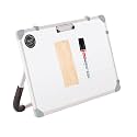 Eduway Non-Magnetic Dry Erase 1.5x2 Feet White Board with Stand | Standing Whiteboard | Table Top with Paper Clip for Study, Learning etc. with 1 Marker Pen, 1 Duster - 23x17 Inches
