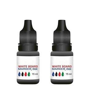 eduway white board 15 ml marker ink  compatible with all white board marker brands  easy to refill  smudge proof  office amp school stationery  pack of 2 black