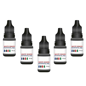 eduway white board 15 ml marker ink  compatible with all white board marker brands  easy to refill  smudge proof  office amp school stationery  pack of 5 black