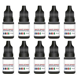eduway white board 15 ml marker ink  compatible with all white board marker brands  easy to refill  smudge proof  office amp school stationery  pack of 10 black