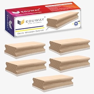 eduway premium delta wooden white boardchalkboard wooden duster eraser  perfect clean for blackboard amp durable  ideal for teacher office kids and home  pack of 5