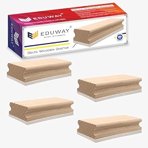 eduway premium delta wooden white boardchalkboard wooden duster eraser  perfect clean for blackboard amp durable  ideal for teacher office kids and home  pack of 4
