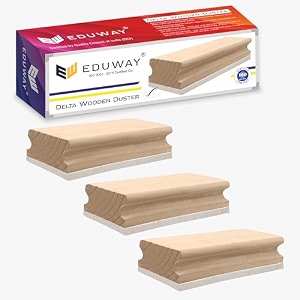 eduway premium delta wooden white boardchalkboard wooden duster eraser  perfect clean for blackboard amp durable  ideal for teacher office kids and home  pack of 3