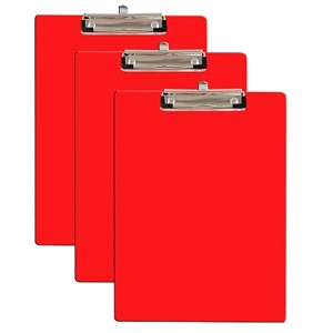 eduway wooden writingexam boardclipboard with back side whiteboard writing surface  lightweight mdf  heavy duty clip for office school home college shop- redsize- 95x135 inchpack of 3