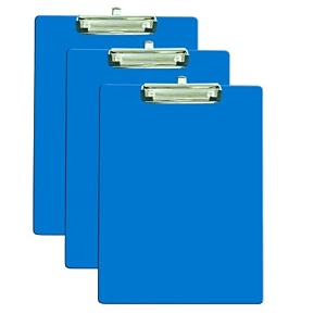 eduway wooden writingexam boardclipboard with back side whiteboard writing surface  lightweight mdf  heavy duty clip for office school home collegeshop- bluesize- 95x135 inchpack of 3