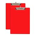 Eduway Wooden Writing/Exam Board/Clipboard with Back Side whiteboard Writing Surface – Lightweight MDF |Heavy Duty Clip for Office, School, Home, College, Shop- Red (Size- 9.5x13.5 inch)(Pack of 2)