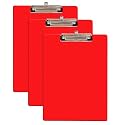 Eduway Wooden Writing/Exam Board/Clipboard with Back Side whiteboard Writing Surface – Lightweight MDF | Heavy Duty Clip for Office, School, Home, College, Shop- Red(Size- 9.5x13.5 inch)(Pack of 3)