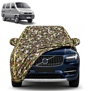 eeco 100 waterproof car cover  dustproof sun protection cover  soft cotton lining  triple stitched  mirror pocket  antenna pocket  all weather body cover army