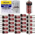 EEEEE 1N34A Germanium Diode (25pcs) 1N34 50mA 65 Volt 65V 50 millimap IN34A 1N34 IN34 Electronic Silicon Diodes