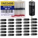 EEEEE 1N5349B DIODE (30pcs) Power Zener Diode 5W AMP 12 Volt 12V IN5349B 1N5349 IN5349B 5349 Electronic Silicon Diodes kit Set